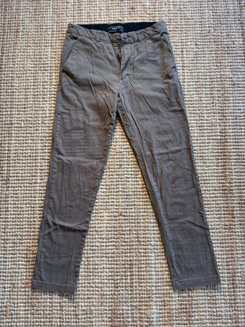 Forever 21 Men Olive Green Casual Flat Front Chino Pants Size S